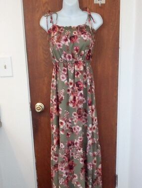 Water Color Floral Maxi Dress